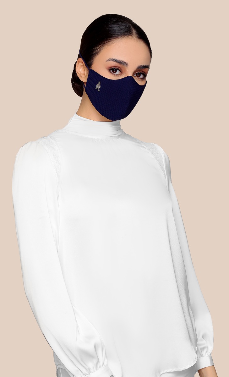 Textured Face Mask (Head-loop) in Peacock
