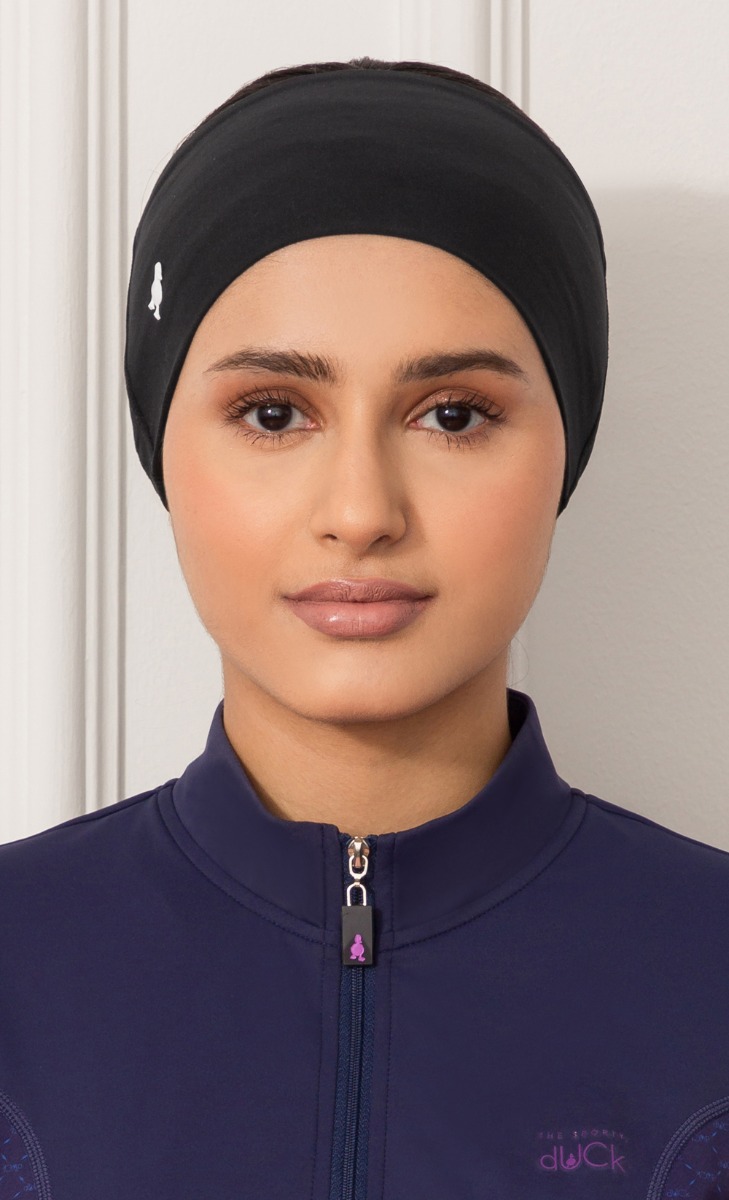 The Sporty dUCk Performance Headband in Black image 2