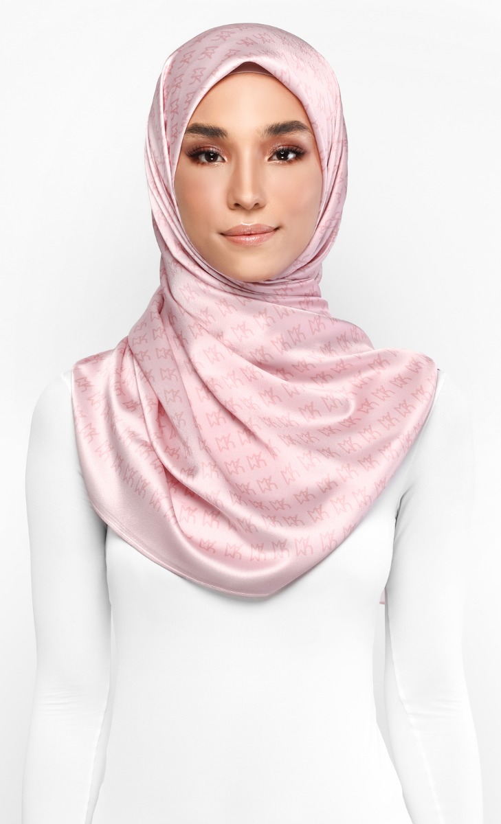 UMMA Monogram Square Scarf in Pink