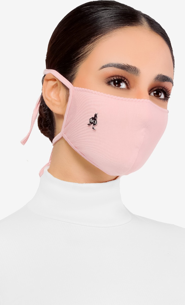 Jersey Face Mask (Tie-back) in Pink Aloud