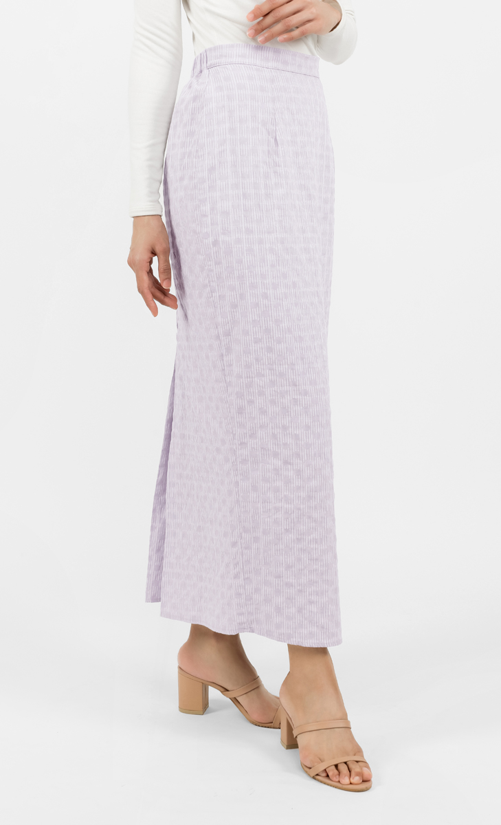 Printed Fitted Pencil Skirt in Lavender