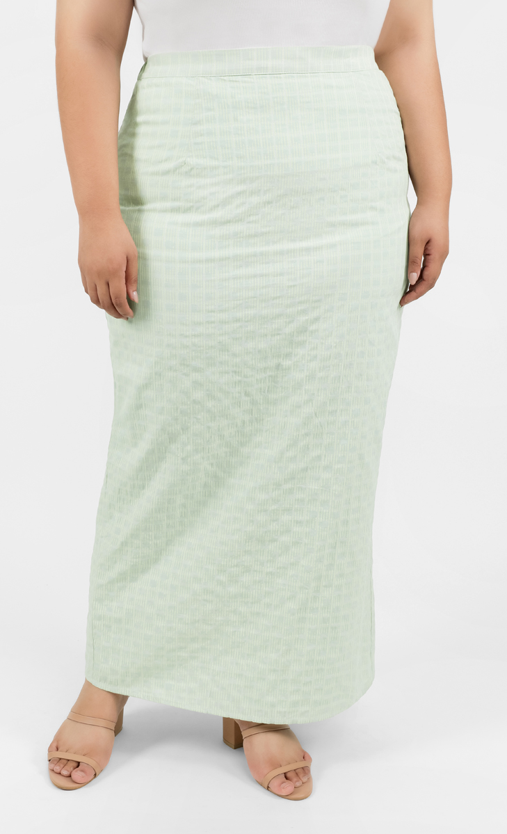 Printed Fitted Pencil Skirt in Mint