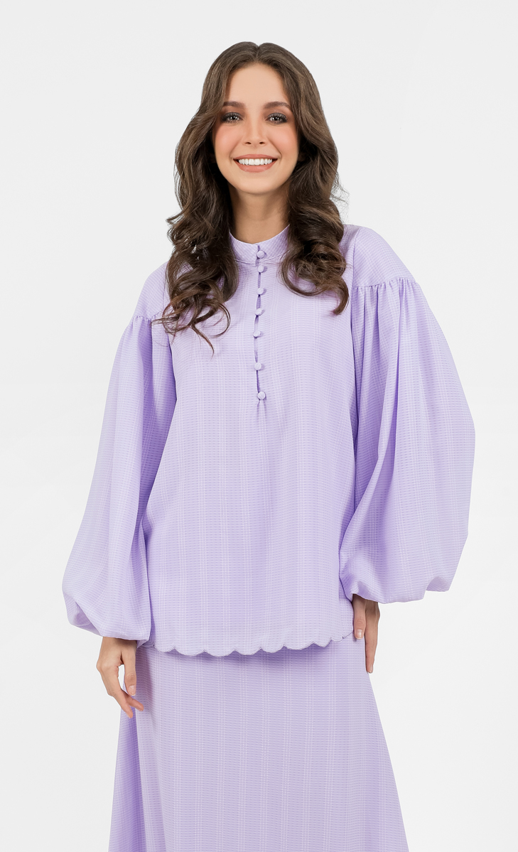 Puff Sleeve Textured Blouse in Lilac