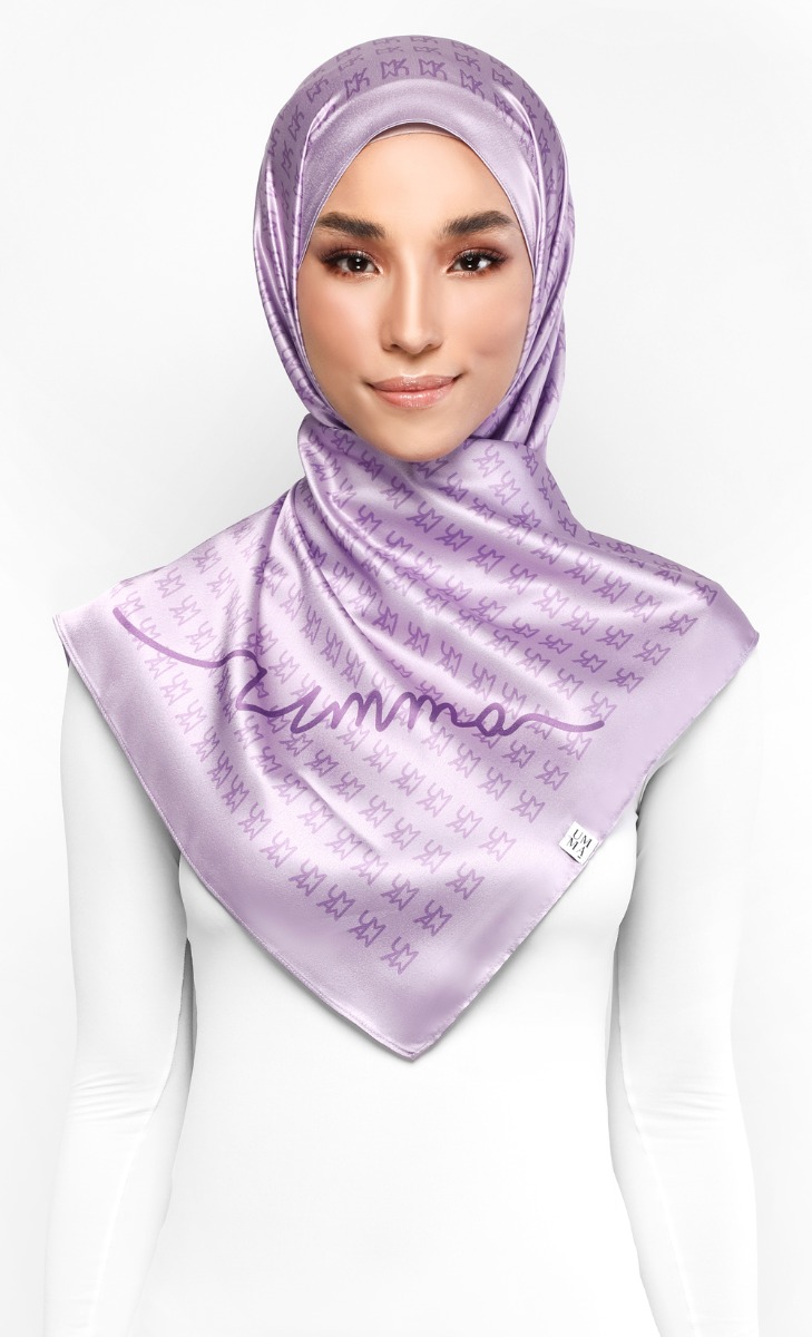UMMA Monogram Square Scarf in Purple