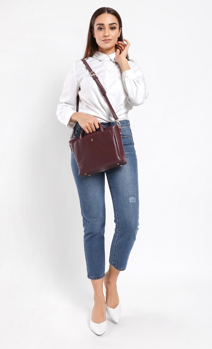The Mariam Bag in Maroon image 2