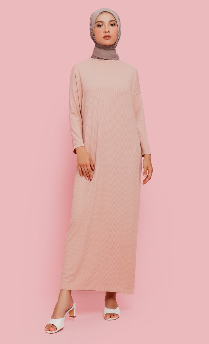 Ribbed Dress in Blush