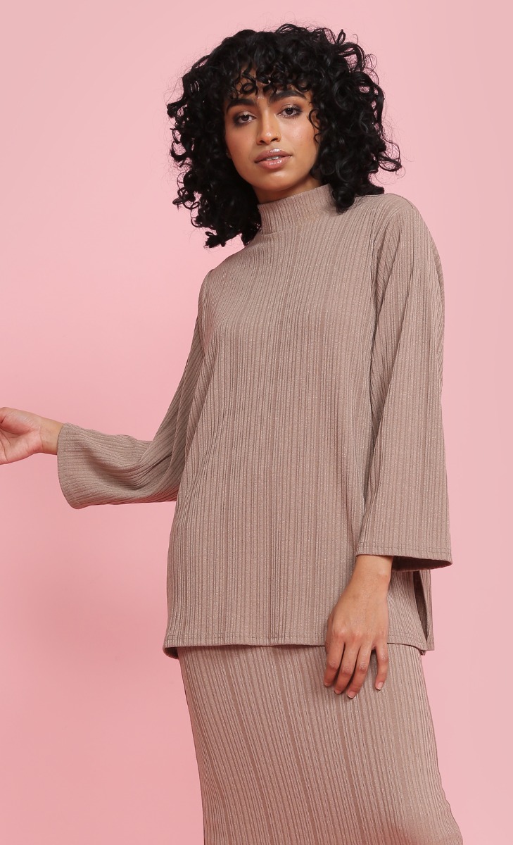 Ribbed Easy Top in Frappe
