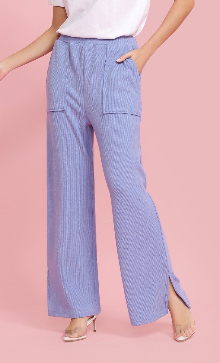 Ribbed Pants in Blue