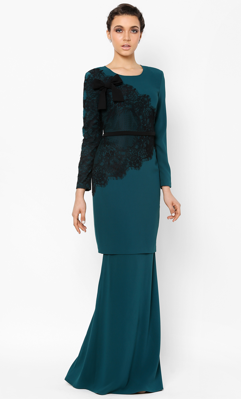 Renee Kurung Set in Dark Turquoise FashionValet