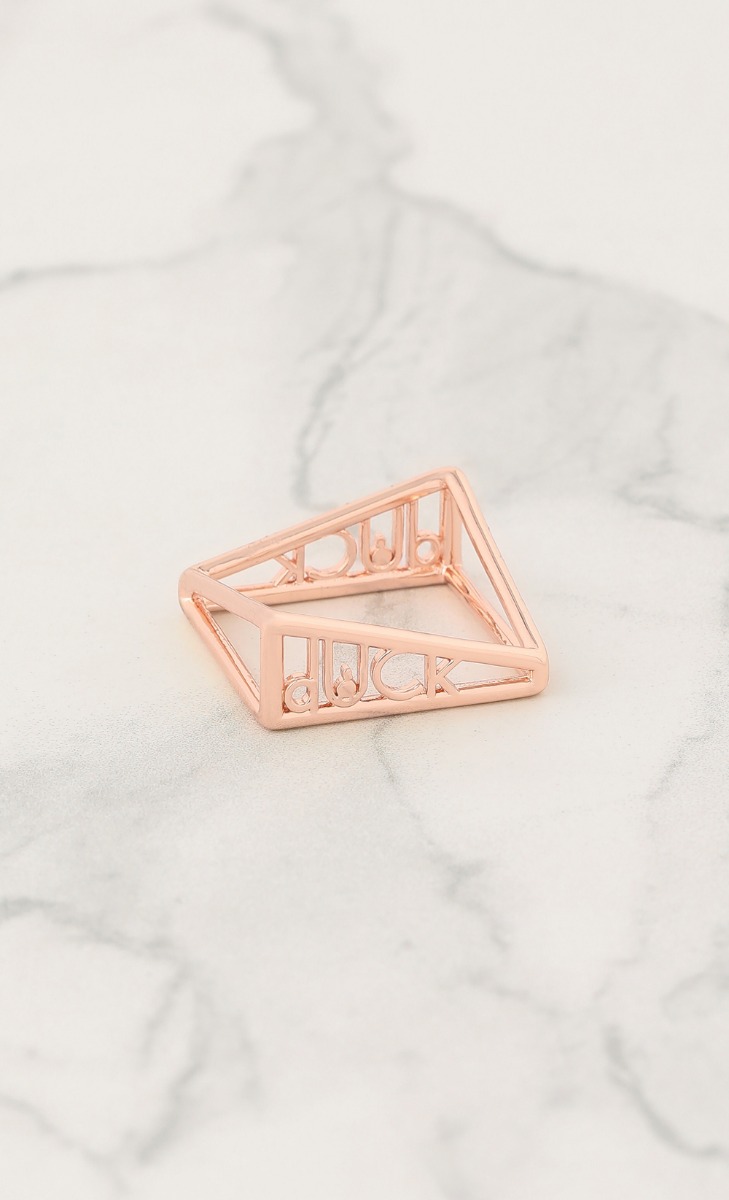 Asymmetrical Scarf Ring in Rose Gold