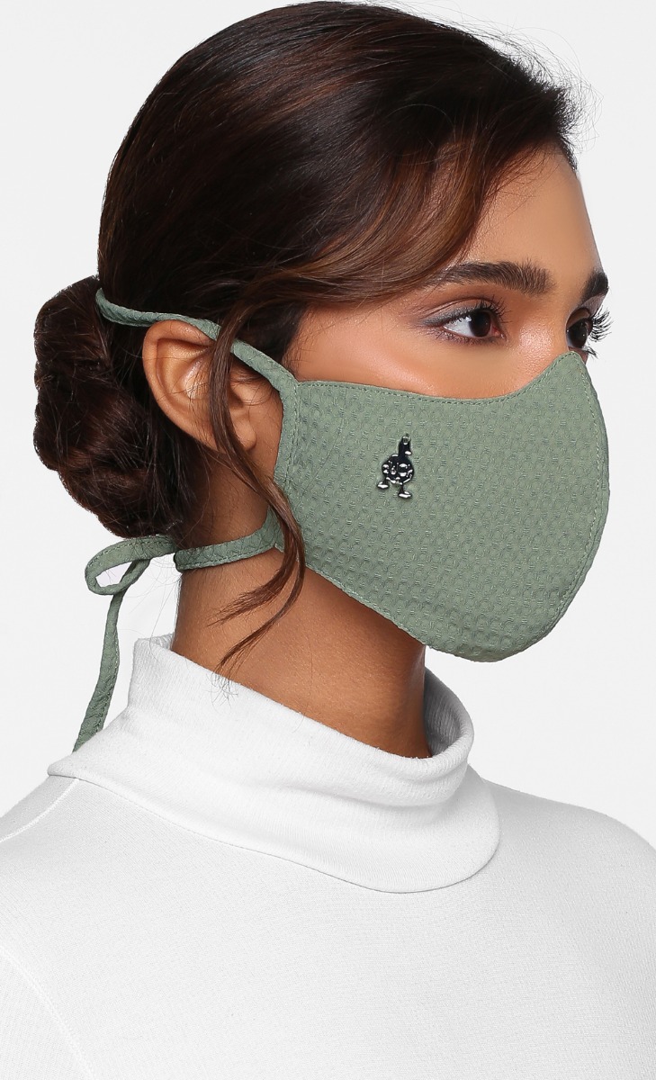 Textured Face Mask (Tie-back) in Rosemary