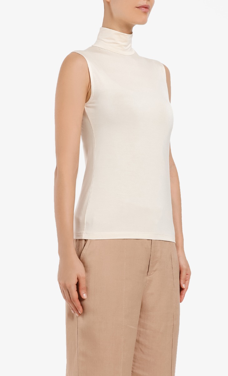 Sleeveless Turtleneck Inner In Nude image 2