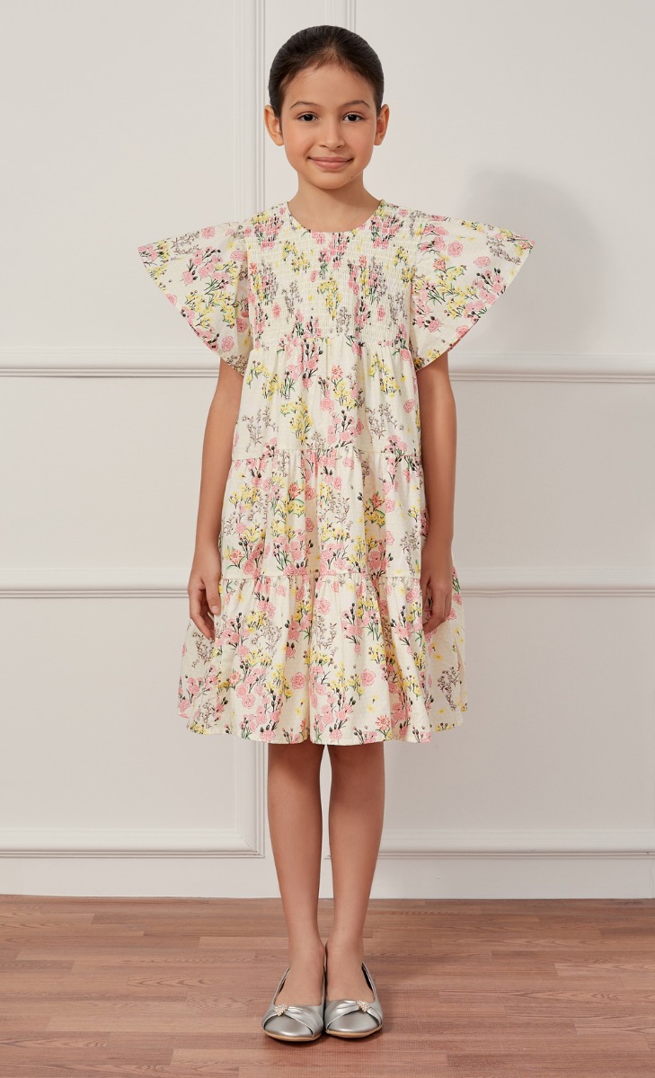 Winnie the Pooh x dUCk dUCkling Smock Dress in Valley image 2