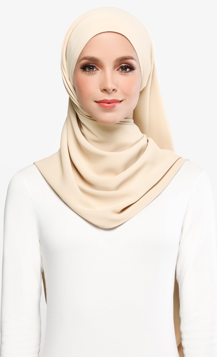 Sofya Half Moon Scarf In Beige