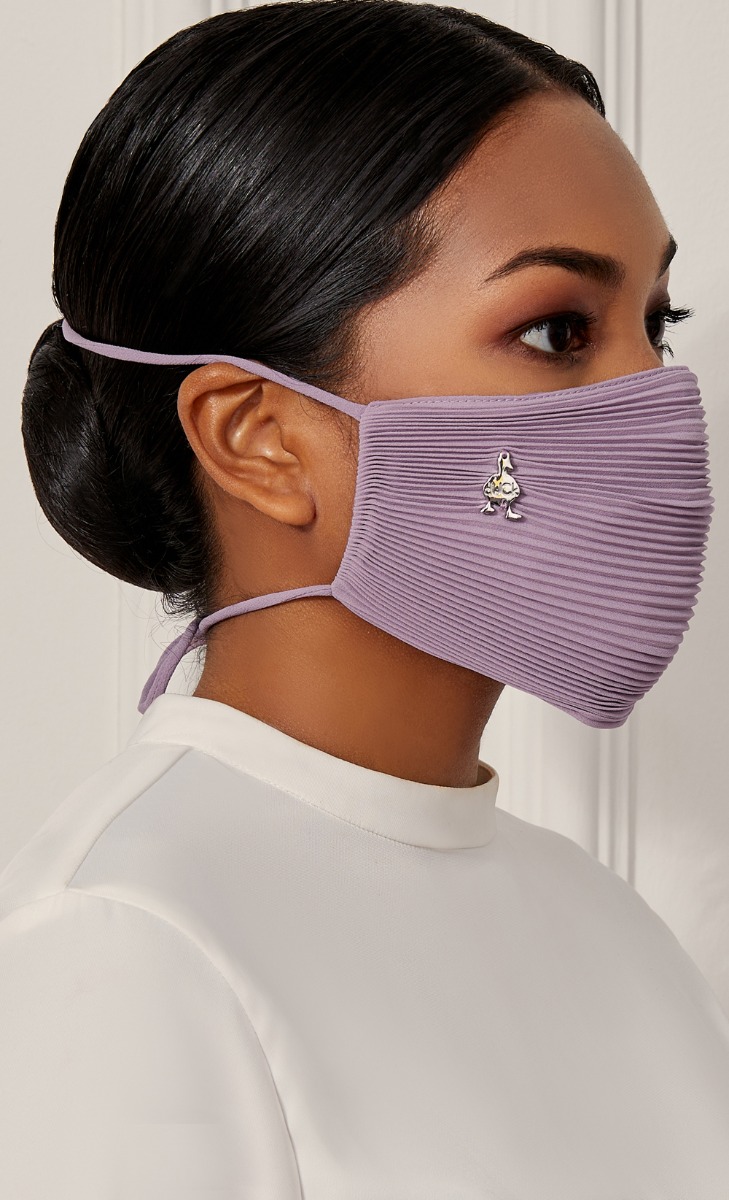 Pleats Face Mask (Tie-back) in Sugar Plum