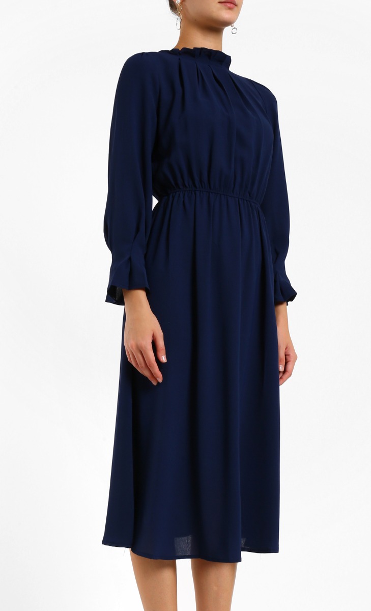 Sally Long Slim Dress in Blue image 2
