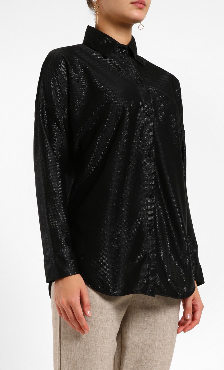 Kate Long Sleeve Casual Blouse in Black image 2