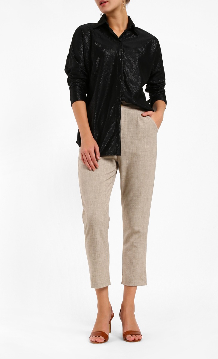 Kate Long Sleeve Casual Blouse in Black