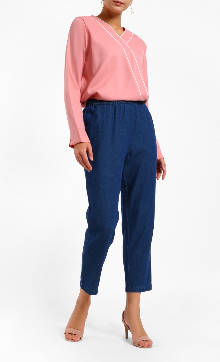 Odelia Long Sleeve Blouse in Pink