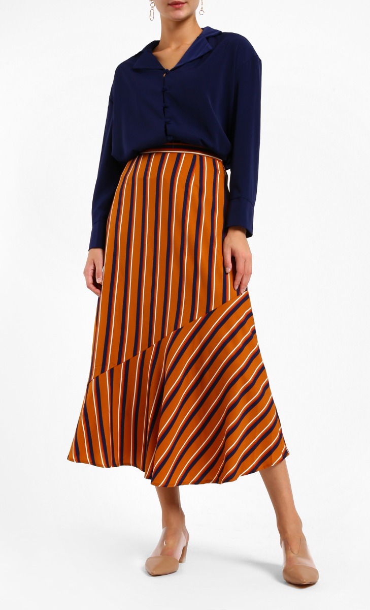 Polly Button Long Sleeve Shirt in Blue