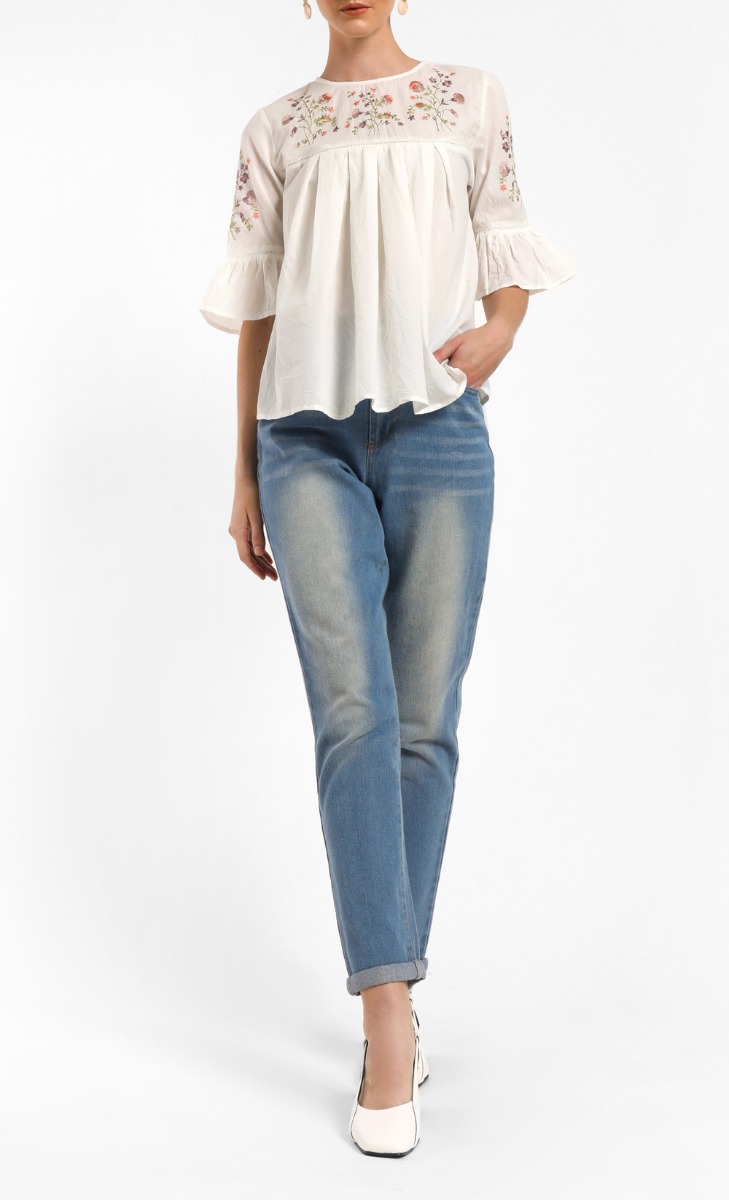 Hannah Blouse in Ivory