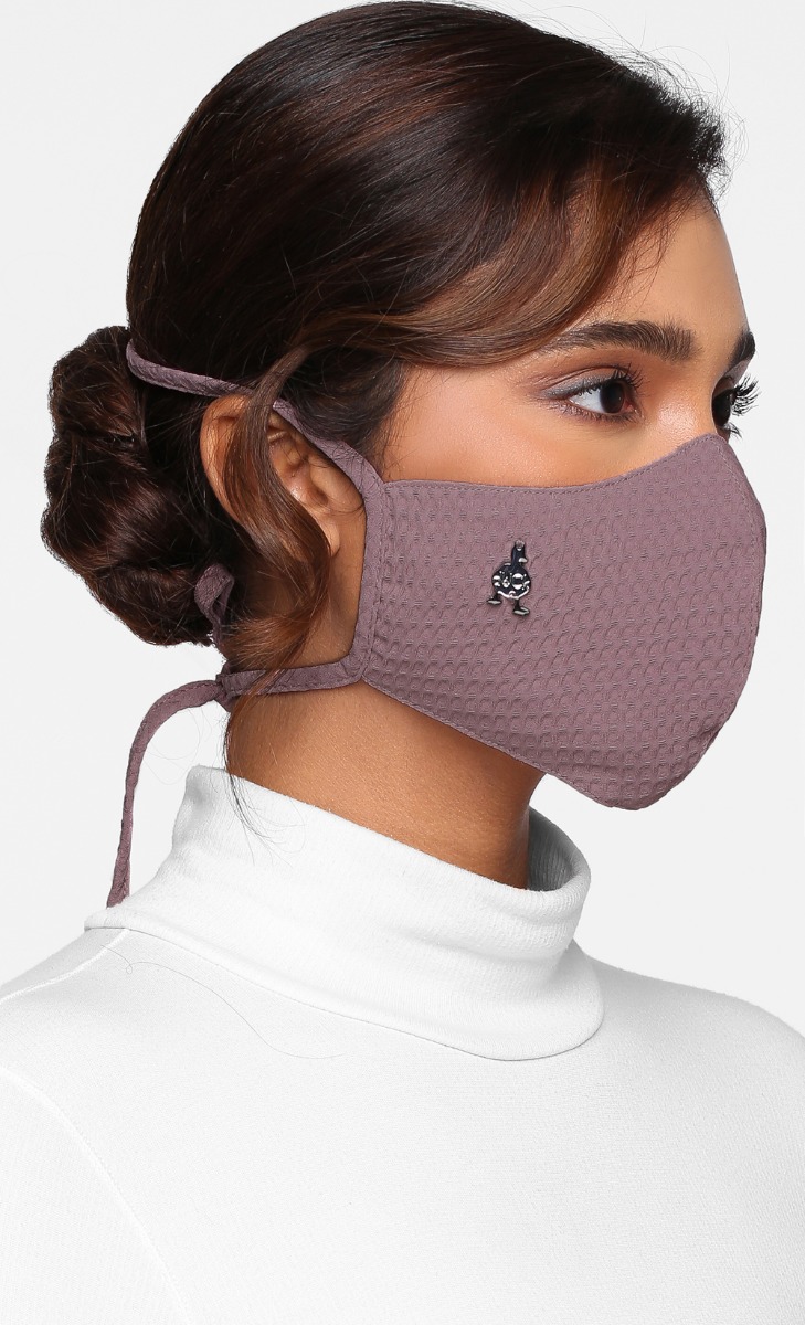 Textured Face Mask (Tie-back) in Taro