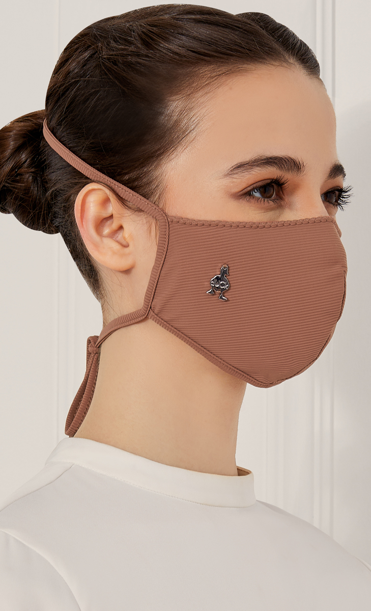 Textured Jersey Face Mask (Tie-back) with nanotechnology in Terraccota