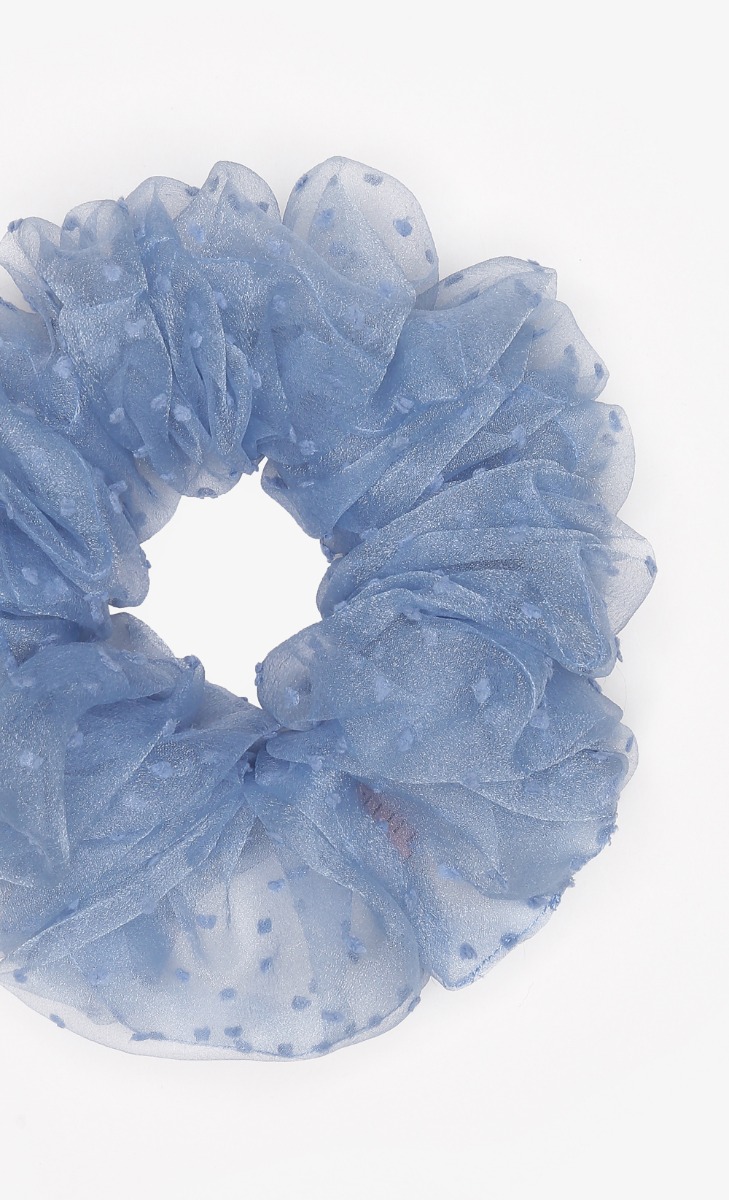 Textured Scrunchie in Blue image 2