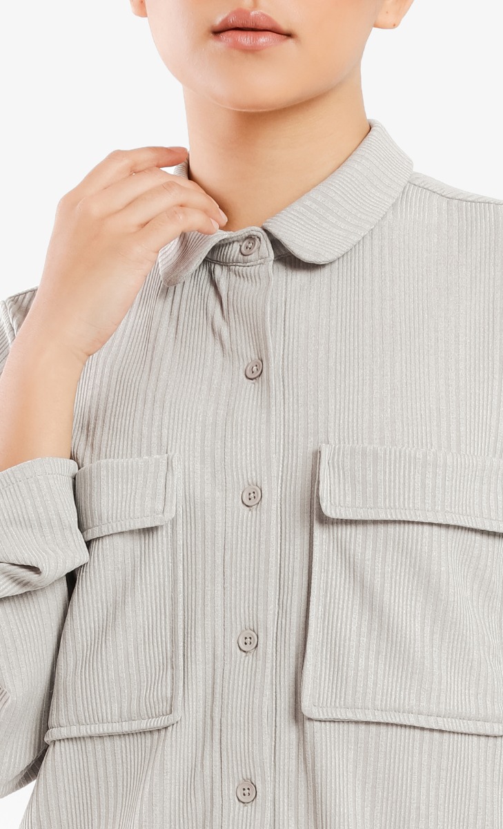 Textured Shirt in Grey image 2