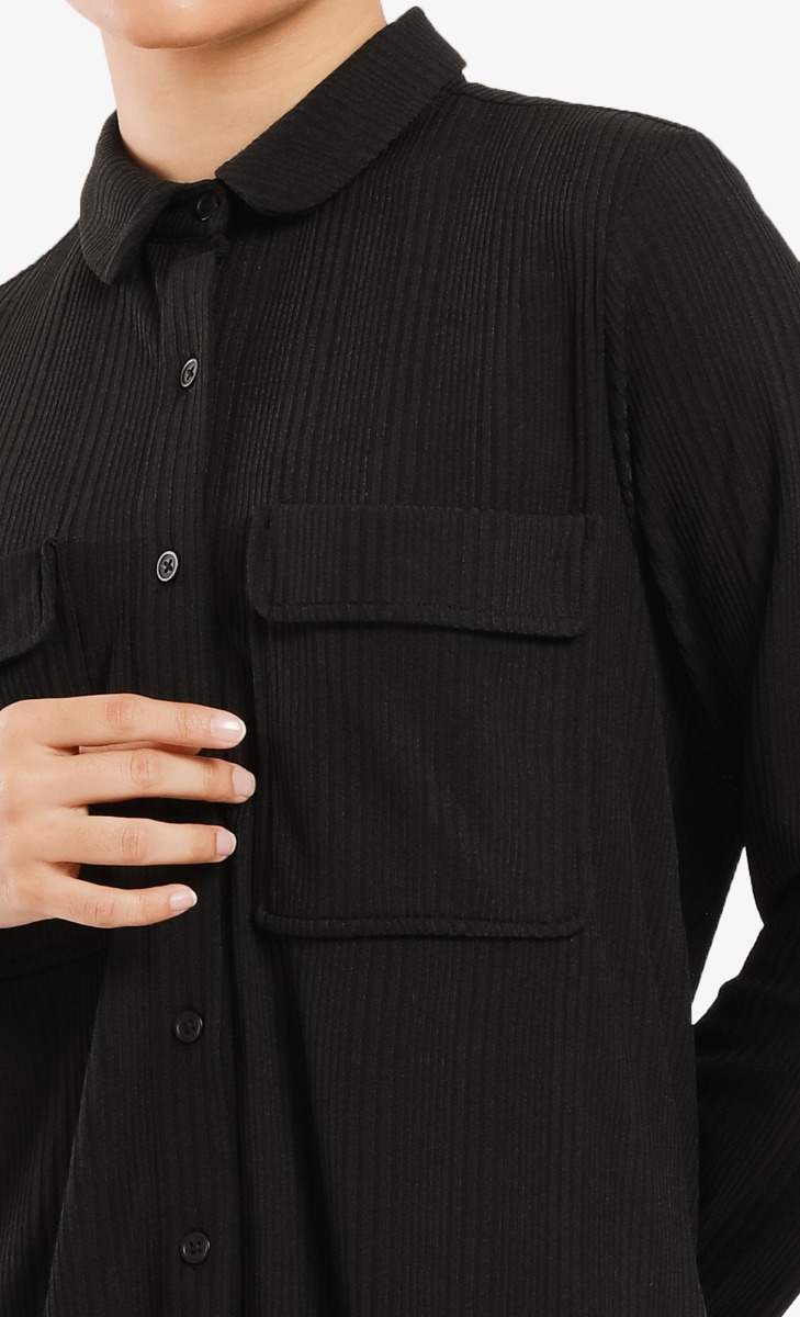 Textured Shirt in Black image 2