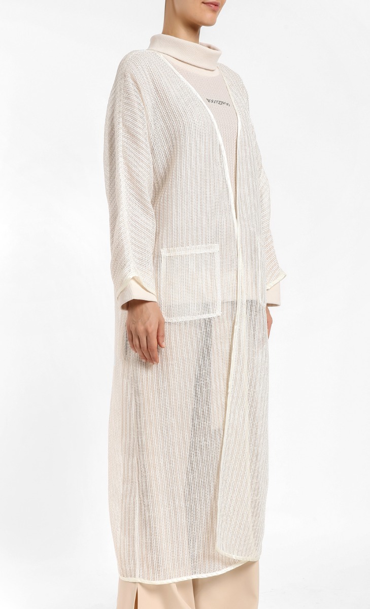 Textured Weave Outerwear in Off-White image 2