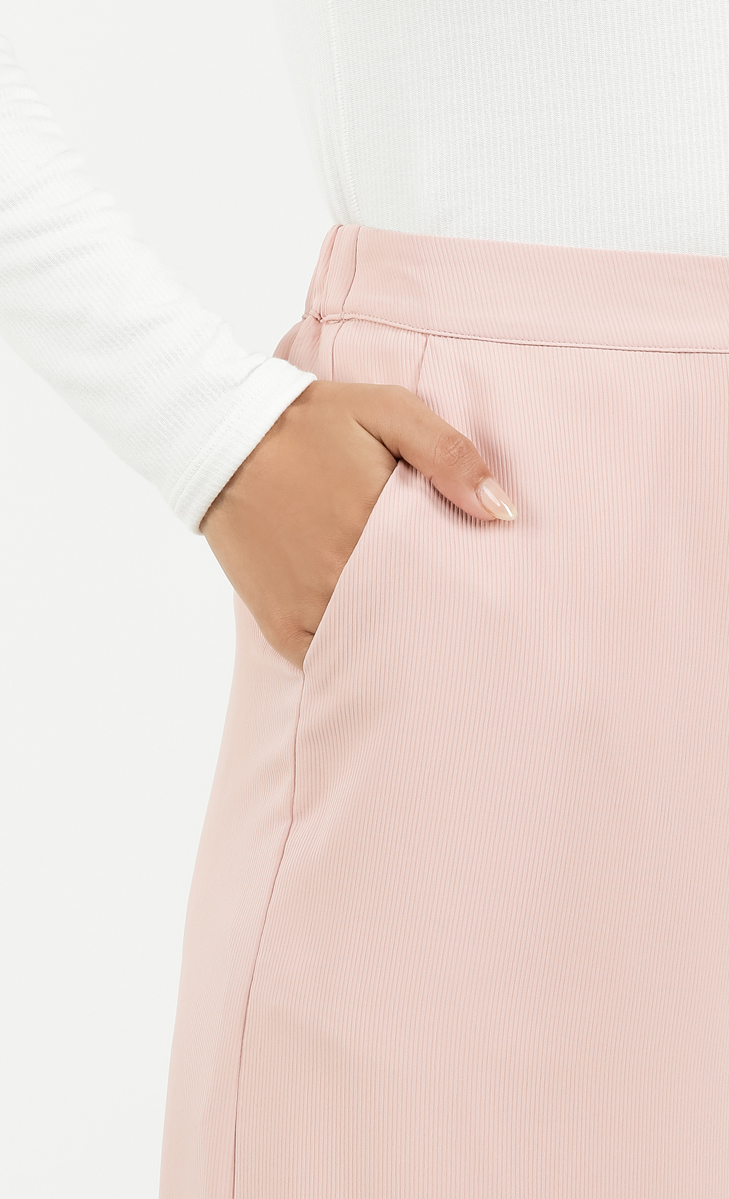 Textured Wide Pants in Dusty Pink image 2