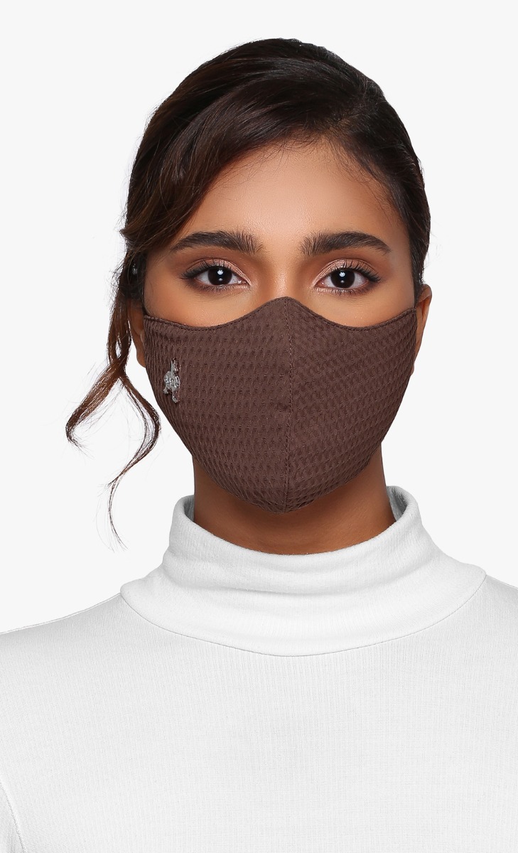 Textured Face Mask (Head-loop) in Toffee