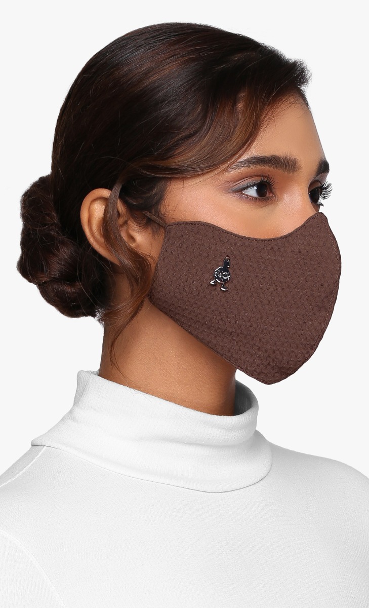 Textured Face Mask (Ear-loop) in Toffee