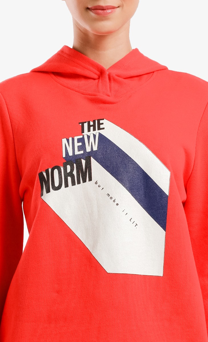 THE NEW NORM Signature Hoodie in Coral image 2