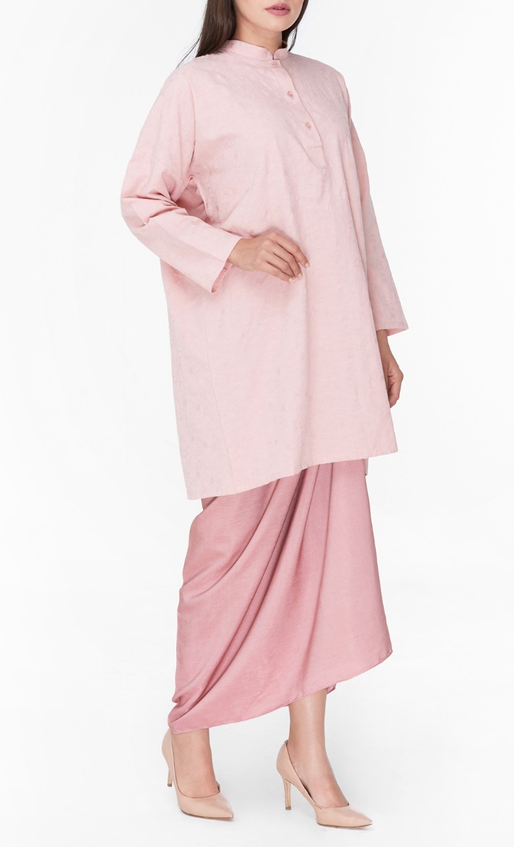 Tulipa Teluk Belanga Kurung Set in Blush Pink