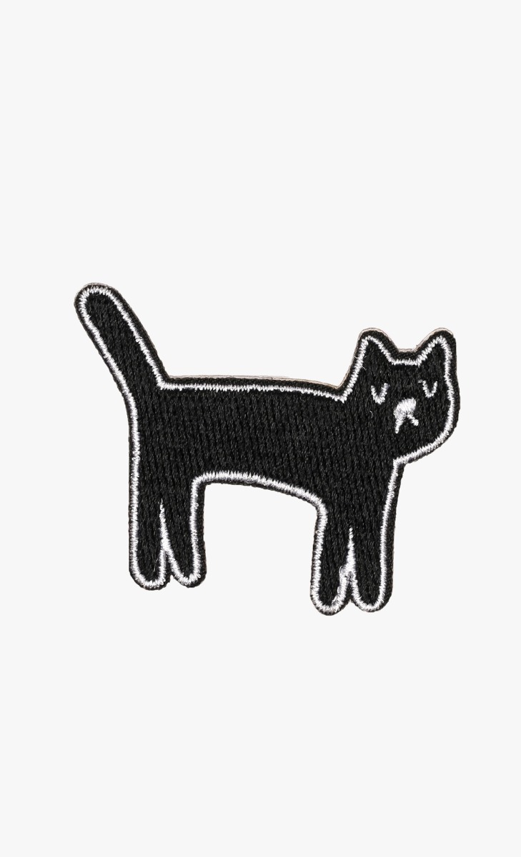 Black Cat Sticker Patch in Black