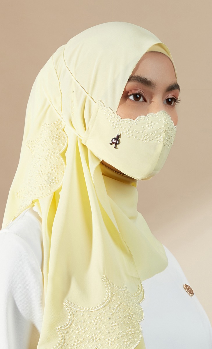 Frappe Dandelion Face Mask (Head-loop) in Yellow